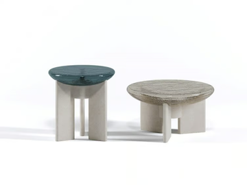 LENS - Low table in Murano glass and stone by Paolo Castelli - view 2